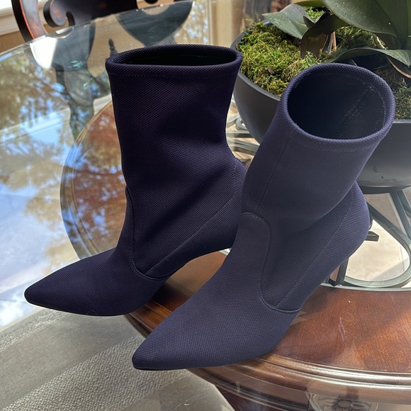 Stuart Weitzman Navy rapture Portofino canvas stretch boot - Picture 2 of 10